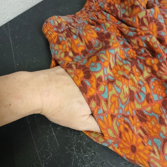 UEC LL Bean Vintage Midi Floral Jersey Skirt with pockets sz Small/petite - Picture 3 of 5